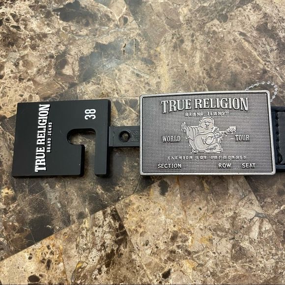 True Religion Buddha Logo Belt Men’s New - Picture 3 of 9
